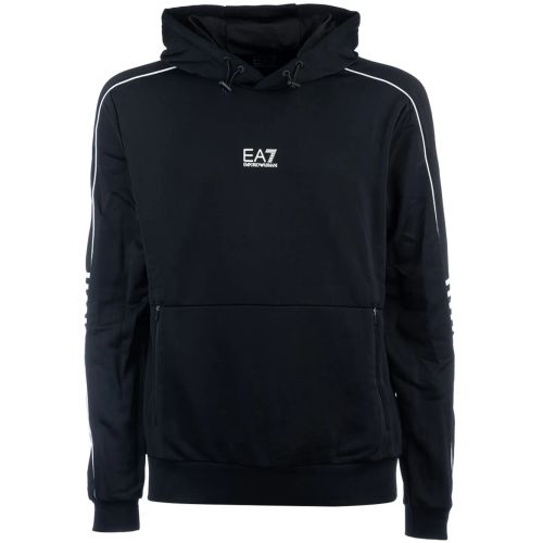 Ea7 Emporio Armani Logo Hoodie Black for Men