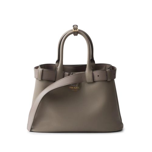 HOT Farfetch Prada Grey Tote Bag Prada Large Buckle Tote Bag