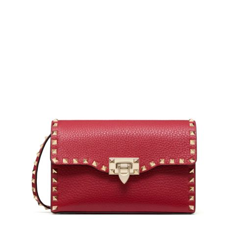Valentino Garavani Small Rockstud Cross Body Bag Red