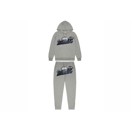 Trapstar Shooters Hoodie Tracksuit Grey/Blue for Men
