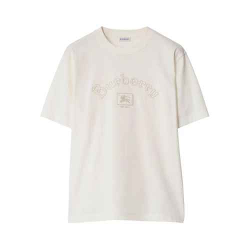 Burberry Logo Graphic Cotton Oversized T-Shirt White for Men