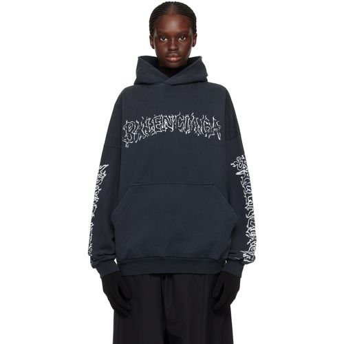 Balenciaga Black DIY Metal Outline Hoodie for Women