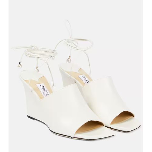 Jimmy Choo Elyna Leather Wedge Sandals for Women