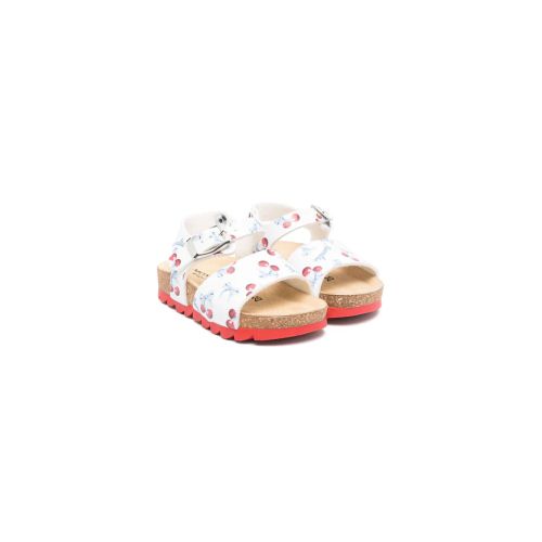Monnalisa Open-Toe Leather Sandals White for Kids