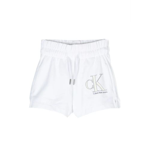 Calvin Klein Kids Logo-Print Drawstring Shorts Black for Kids
