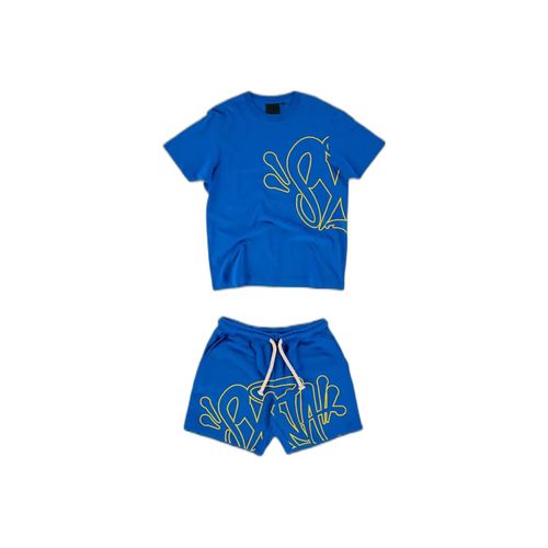 Syna World Logo T-Shirt & Shorts Set Black/Rose Gold for Men