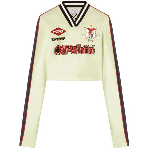 Off-White Soccer T-Shirt Green for Women