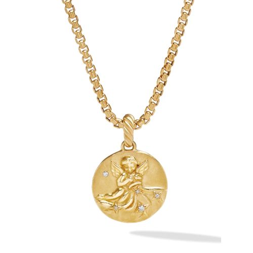 David Yurman 18kt Yellow Gold Aquarius Diamond Amulet Pendant