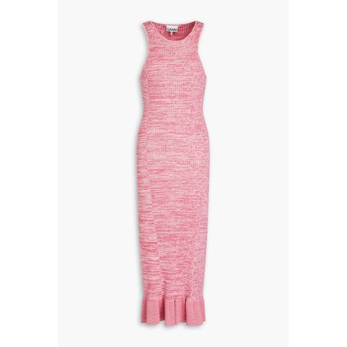 GANNI Fine-Ribbed Midi Dress - Grey for Women