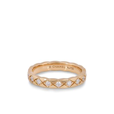 Buy Chanel Pre Owned 18kt Rose Gold Coco Crush Diamond Quilted Ring Pink At Goxip