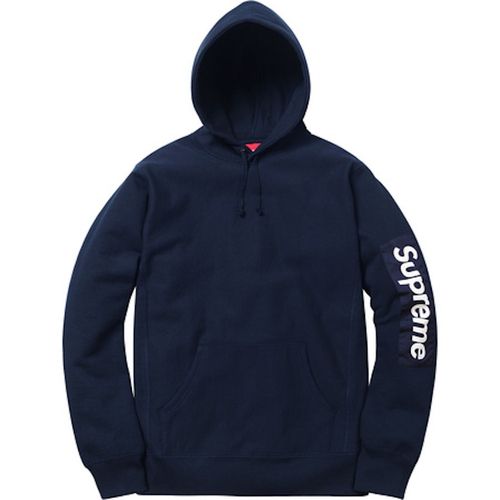 Supreme Sleeve Patch Hooded Sweatshirt Navy for Women 