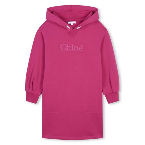 Chlo Kids Logo-Embroidered Eyelet-Detail Dress - Pink for Kids