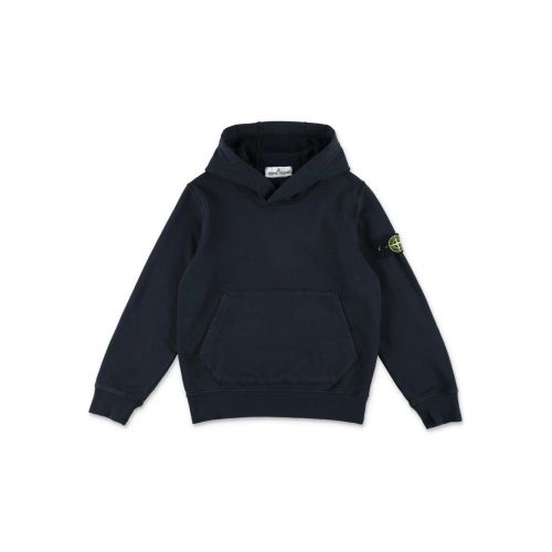 Stone Island Junior Compass-Badge Hoodie Black for Kids