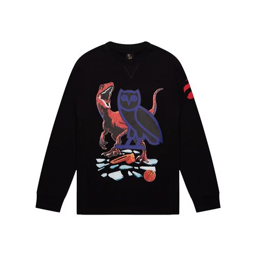 OVO Jurassic Park Shattered Backboard Crewneck Black for Women