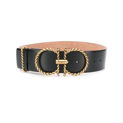 Buy Salvatore Ferragamo Double Gancini Belt Black At Goxip