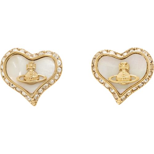 Vivienne Westwood Gold White Petra Earrings for Women