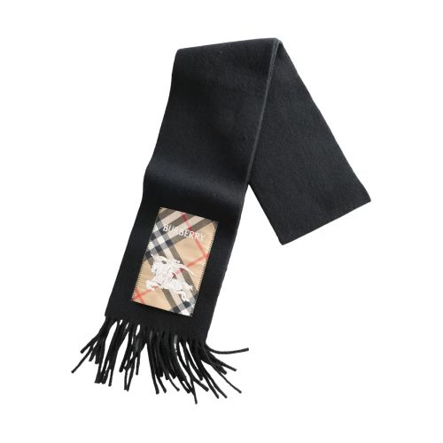 We11done Logo-Jacquard Tasselled Scarf Black for Women