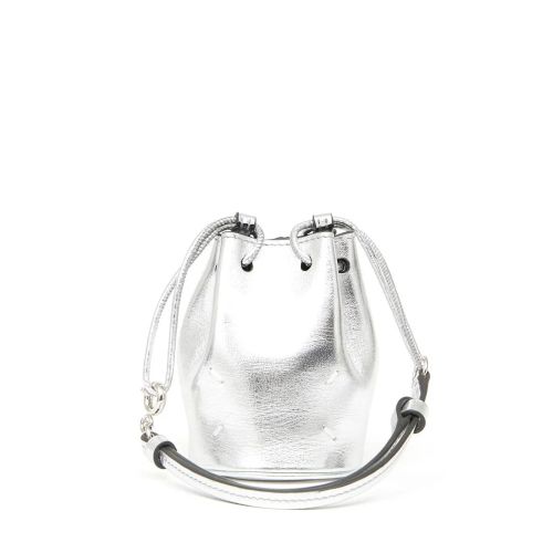 Maison Margiela Micro Metallic Bucket Bag Silver for Men