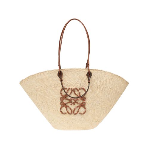 Loewe Medium Leather-Trimmed Basket Tote for Women