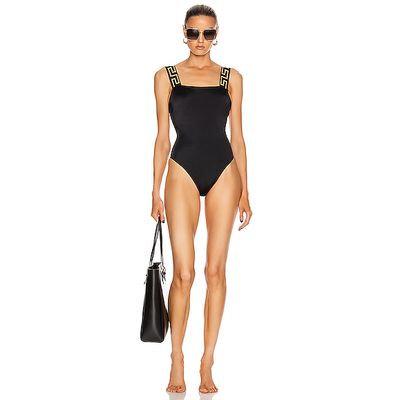 Buy Versace Simple One Piece Swimsuit In Black At Goxip