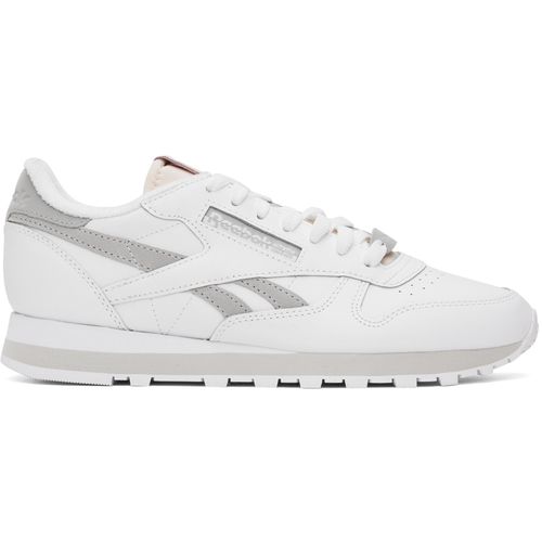 Reebok Classics White Gray Classic Leather Sneakers for Men