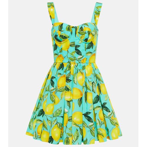 DOLCE GABBANA Cotton Poplin Flower Print Mini Dress for Women