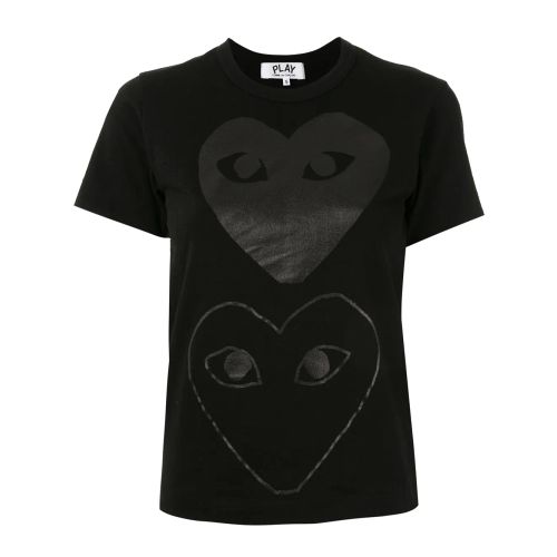 Comme Des Garçons Play Logo Print T-Shirt Blue for Women