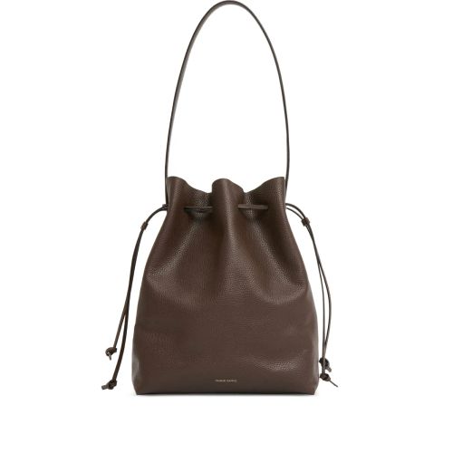 Mansur Gavriel Champagne Logo-Print Bucket Bag Black for Women