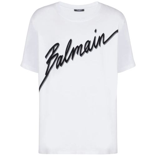 Balmain Logo-Print T-Shirt White for Men