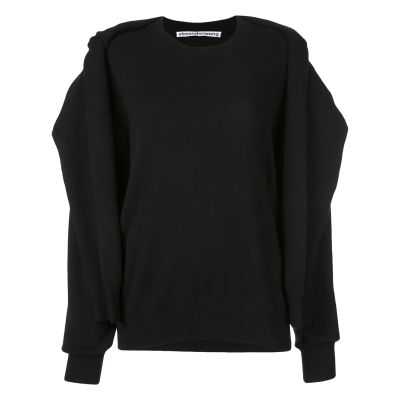 Buy Alexander Wang Cardigan Sweatshirt Black At Goxip