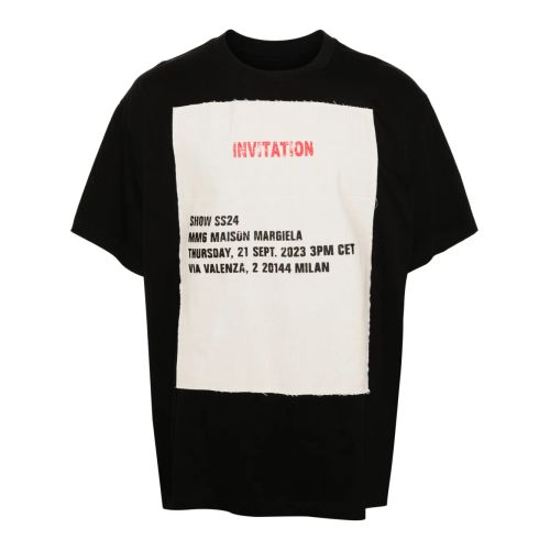 MM6 Maison Margiela Invitation-Patch Cotton T-Shirt - Black for Men