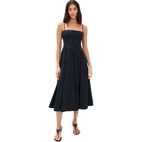 knee length dresses for ladies STAUD BREA LINEN DRESS CALIFORNIA CLOUDS