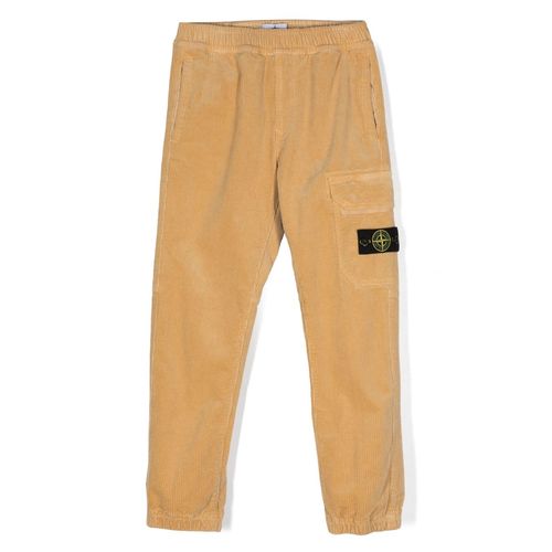 Stone Island Junior Compass-Badge Tapered Trousers Green for Kids