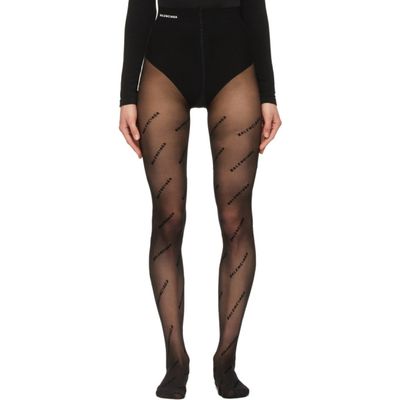 Buy Balenciaga Black Logo Tights For Womens At Goxip