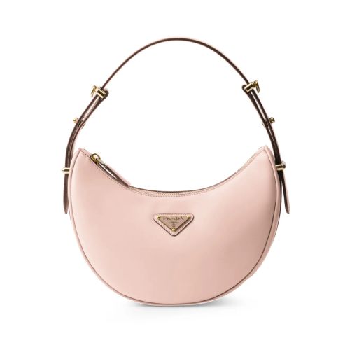 Prada Arqué Leather Shoulder Bag Pink for ผู้หญิง