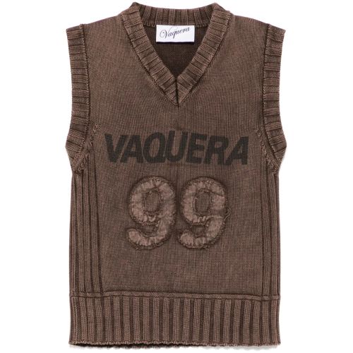 Vaquera Rib Knit Vest Brown for Women