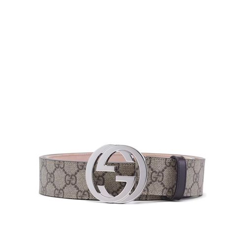 Gucci Belt GG Supreme Interlocking G Buckle Beige Ebony/Cocoa