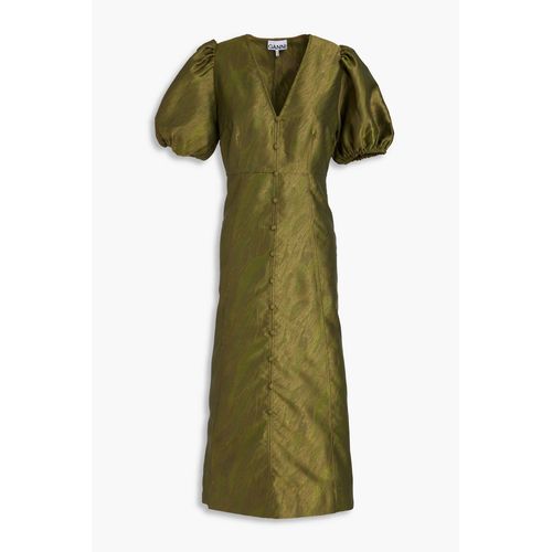 GANNI - Satin-Jacquard Midi Dress - Green - EU 32 for Women