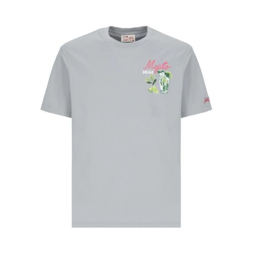 MC2 Saint Barth Mojito Print Cotton T-Shirt Grey for Men