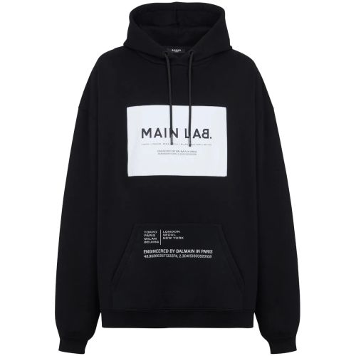 Hoodie Mens Balmain Hoodie Price Balmain Logo-Patch Cotton-Blend