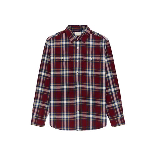 Aime Leon Dore Flannel Camp Collar Shirt Purple Plaid for Men