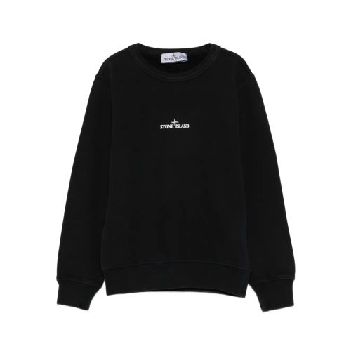 Stone Island Junior Compass Badge Sweatshirt Black for Kids