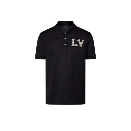 Louis Vuitton Cotton Pique Polo With Embroidered LV Patch Black