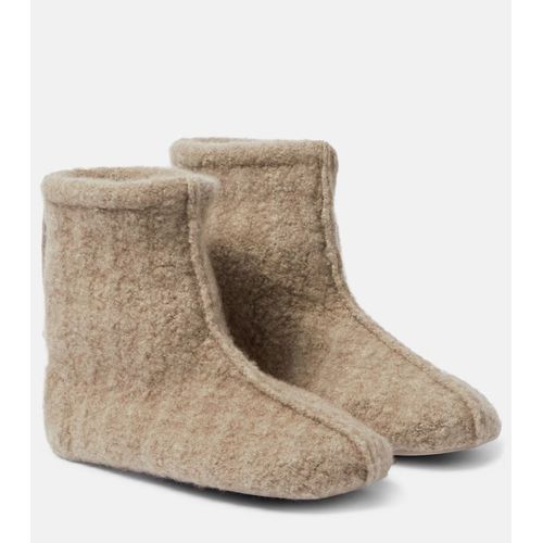 Loro Piana Venice Embroidered Cashmere-Blend Flannel Slippers