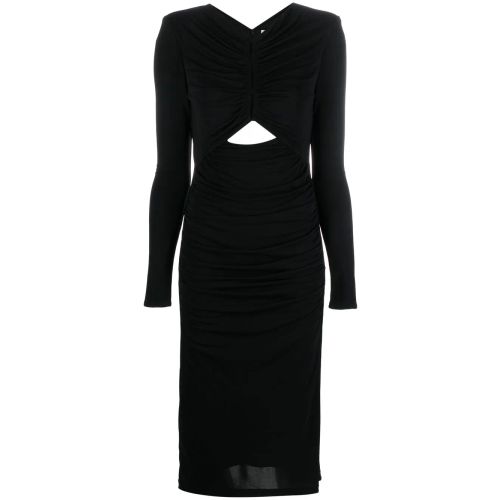 Roland Mouret V-Neck Long-Sleeved Maxi Dress Black for Women