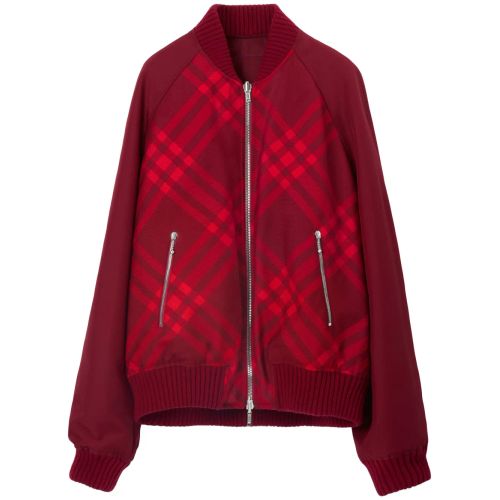 Burberry Reversible Check-Print Bomber Jacket Red for Men