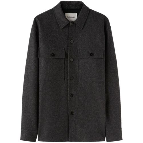 Jil Sander Virgin-Wool Shirt Grey for Men