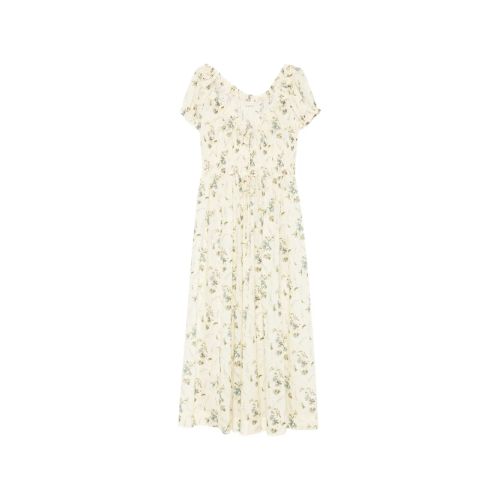 long sleeve white lace dresses maxi Rose White Lace Maxi Dress for Women, Pearl White, XS