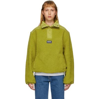 Buy Napa By Martine Rose Green T Crantock Fleece Zip Pullover At Goxip