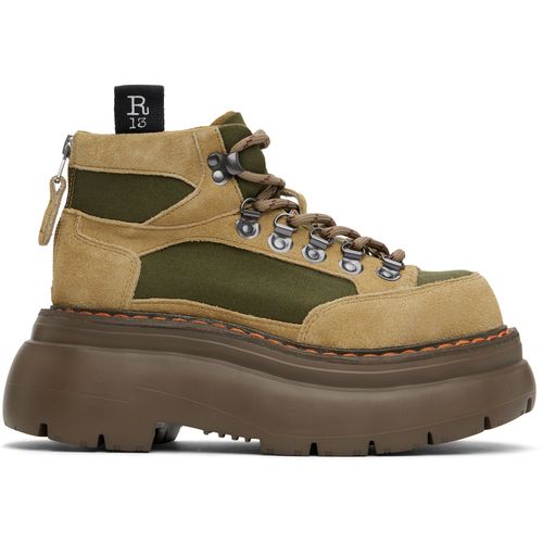 R13 Brown Khaki Bulky Trailblazer Boots for Women